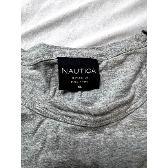 Nautica Men's XL Gray T-Shirt with Flag Design, Made in Peru - Picture 3 of 4